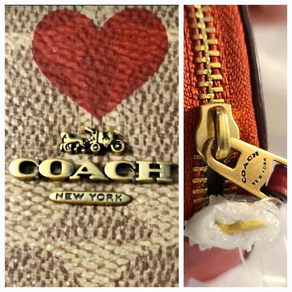 Heart Wristlet In Signature Canvas With Heart Print - Picture 7 of 10